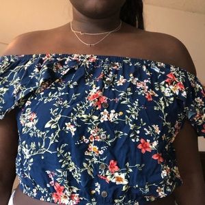 cropped off the shoulder shirt